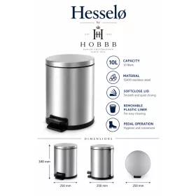 HOBBB Hesselø guest room waste bin, 10 l