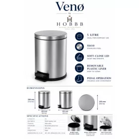 HOBBB Venø bathroom waste bin, 5.0 l