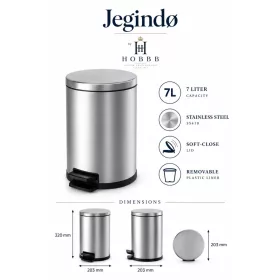 HOBBB Jegindø bathroom waste bin, 7.0 l
