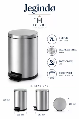 HOBBB Jegindø bathroom waste bin, 7.0 l