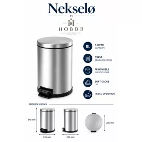 HOBBB Nekselø bathroom waste bin, 8.0 l