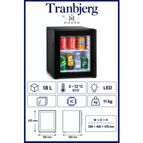 HOBBB Tranbjerg minibar fridge, 18 l