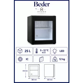 HOBBB Beder minibar fridge, 25 l