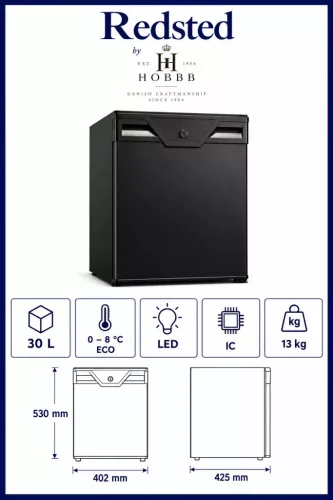 HOBBB Redsted minibar fridge, 30 l