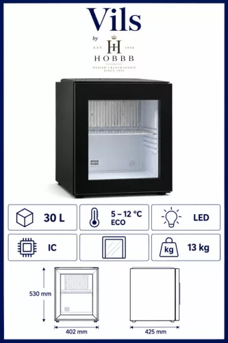 HOBBB Vils minibar fridge, 30 l