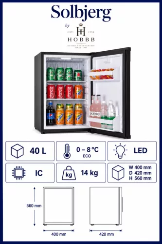 HOBBB Solbjerg minibar fridge, 40 l