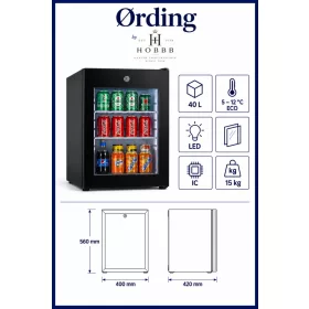 HOBBB Ørding minibar fridge, 40 l