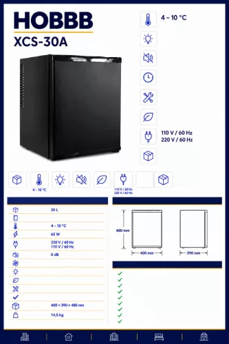 HOBBB-30A Minibar fridge – 30 litres