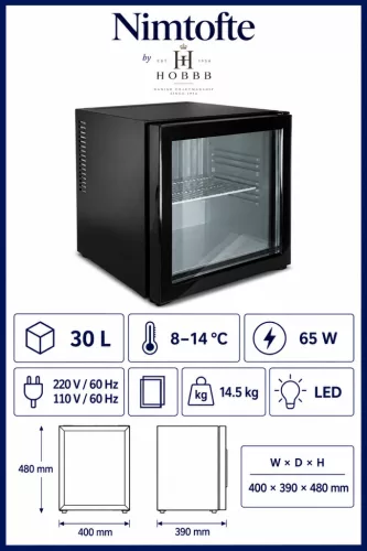 HOBBB Nimtofte minibar fridge, 30 l