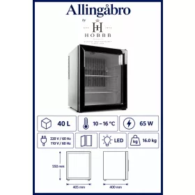 HOBBB Allingåbro minibar fridge, 40 l