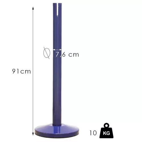 XL retractable belt barrier post, 4.8m, without belt (XLO-blue)