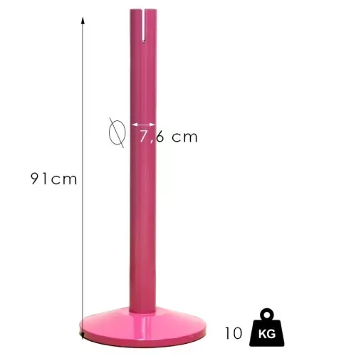XL retractable belt barrier post, 4.8m, without belt (XLO-pink)