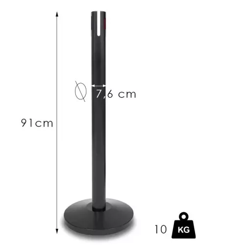 XL retractable belt barrier post, 4.8m, without belt (XLOF)