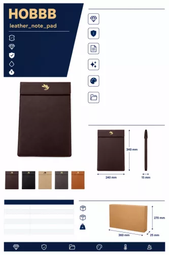 HOBBB Landet leather-effect desk writing folder
