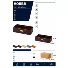 HOBBB Snøde leather-effect tissue box holder