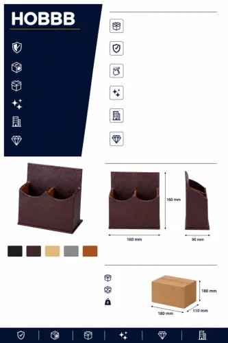 HOBBB Aakirkeby leather-effect remote control holder