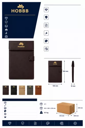 HOBBB Bregninge leather-effect folder / notepad holder