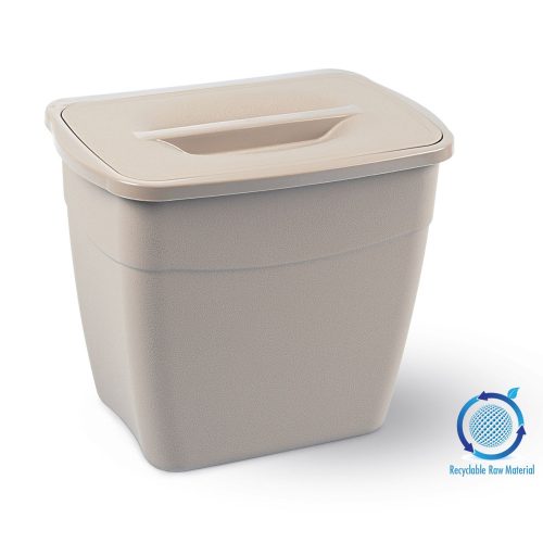 Planet Koala garbage can with lid 6L (Hanging Bucket) mink (milk coffee) color