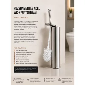   stainless steel toilet brush with holder – 430 (18/0) steel