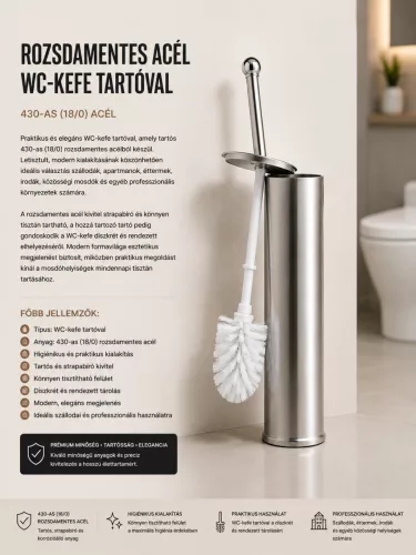 stainless steel toilet brush with holder – 430 (18/0) steel