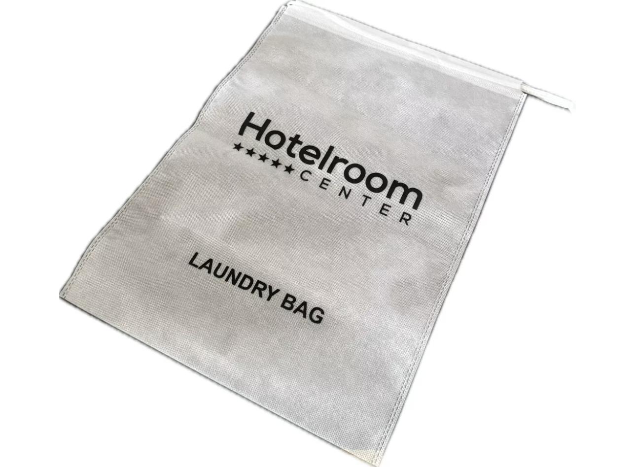 Laundry carts and linen bags in hotel housekeeping
